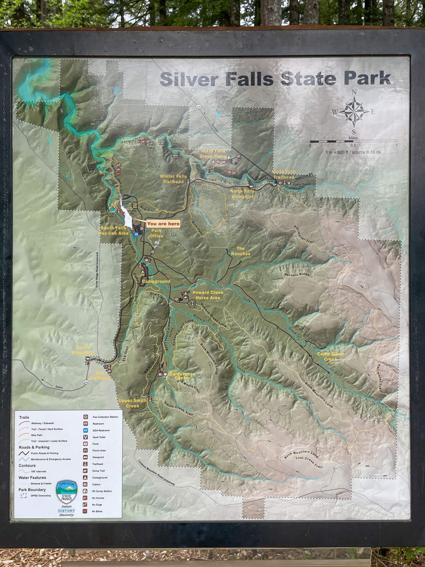 Silver Falls State Park map